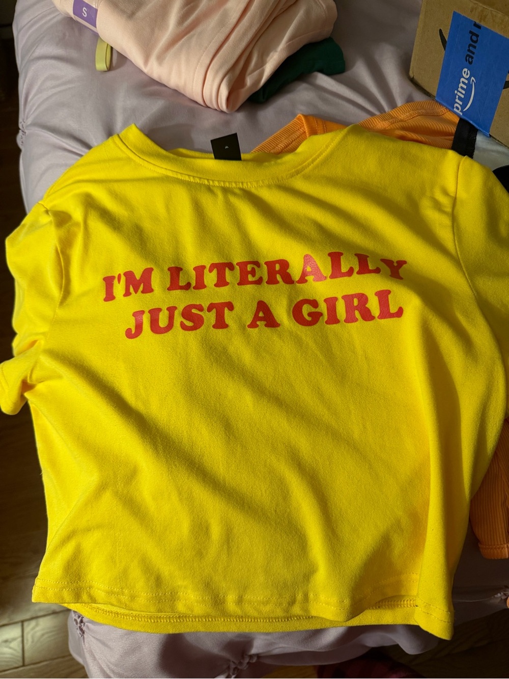 Yellow Graphic Tee - "I'm Literally Just A Girl"